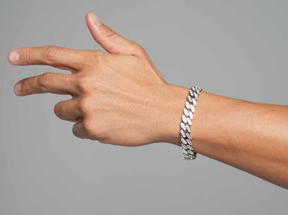 ICED CUBAN BRACELET - WHITE GOLD