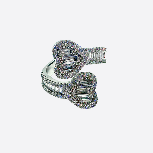 ICY HEARTS RING - WITGOUD