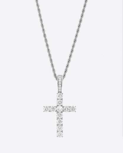 CROSS PENDANT - WHITE GOLD (INCLUDING CHAIN)