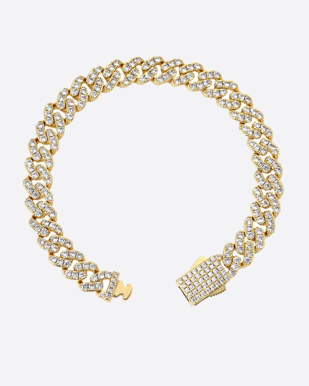 ICED CUBAN ARMBAND - 8MM 18K GOUD