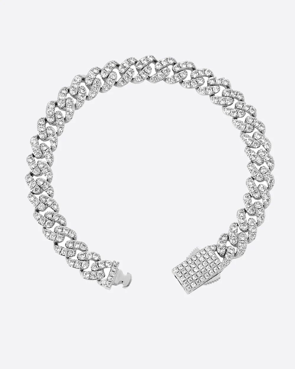 ICED CUBAN ARMBAND - 8MM WITGOUD