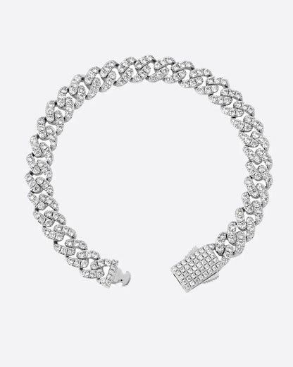 ICED CUBAN ARMBAND - 8MM WITGOUD